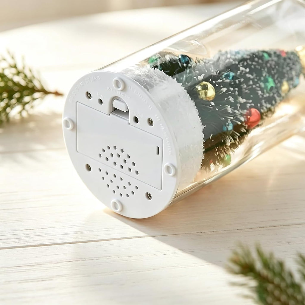 Recordable Christmas Tree Message in a Bottle Ornament with Playback | Voice Message Keepsake, Snow Scene Glass Bottle, Home Display, Christmas Decoration